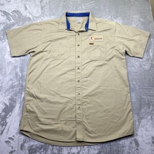 Carhartt Mens Tan Short Sleeve Work Shirt Embroidered Del Mar Food Products 2XL